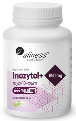 Inozytol myo/D-chiro, 650mg + B6 x 100 Vege caps- Aliness