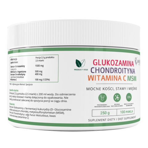 WISH GLUKOZAMINA CHONDROITYNA MSM WITAMINA C 250G