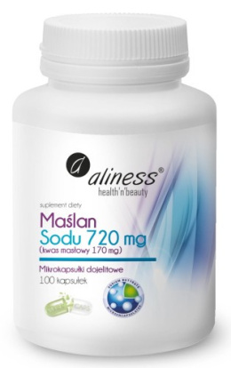 Maślan Sodu 720 mg (Kwas masłowy 170 mg) x 100 VEGE kaps. - Aliness