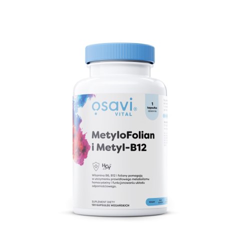 FOLIAN + B12 METYLOWANY HOMOCYSTEINA 120 KAPS. VEGE OSAVI