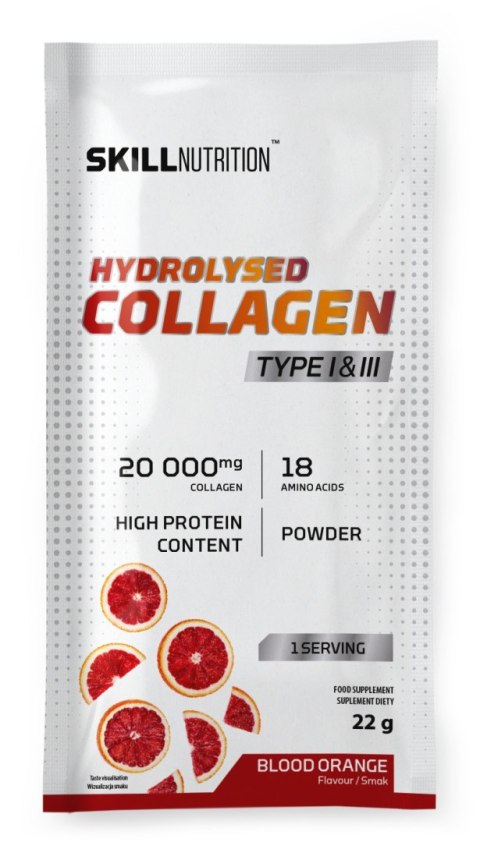 KOLAGEN HYDROLIZOWANY TYP I i III, POMARAŃCZA - 22G (1 SASZETKA) SKILL