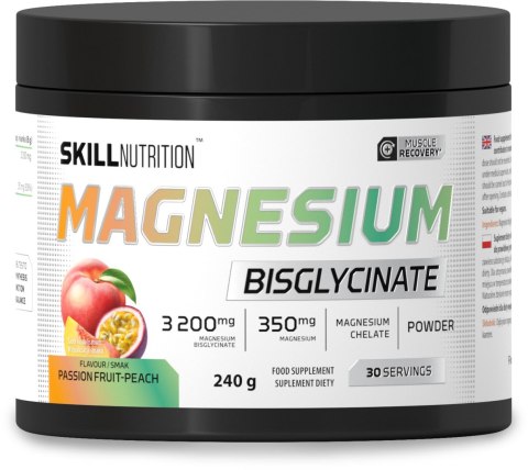 MAGNEZ W FORMIE BISGLICYNIANU, MARAKUJA BRZOSKWINIA - 240G SKILL