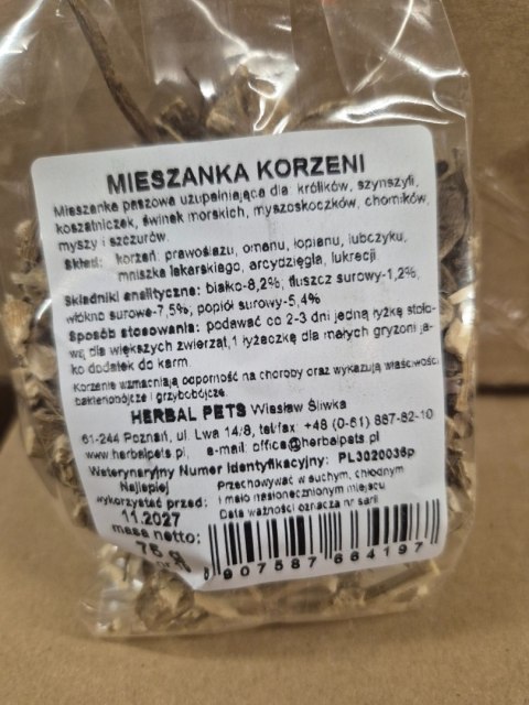 Herbal Pets Mieszanka Korzeni dla Królika - Naturalny Gryzak Korzeniowy
