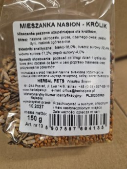 Herbal Pets Mieszanka Nasion dla Królika - Naturalna Karma Uzupełniająca