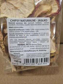 Herbal Pets Naturalne Chipsy Jabłkowe dla Królika - Suszone Owoce