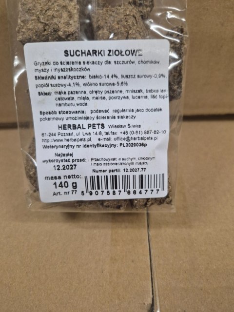 Herbal Pets Sucharki Ziołowe dla Królika - Naturalny Gryzak