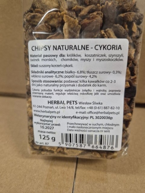Herbal Pets chipsy z cykorii dla królików i gryzoni 125g