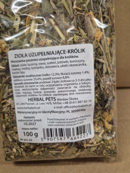 Herbal Pets zioła uzupełniające dla królika 100g
